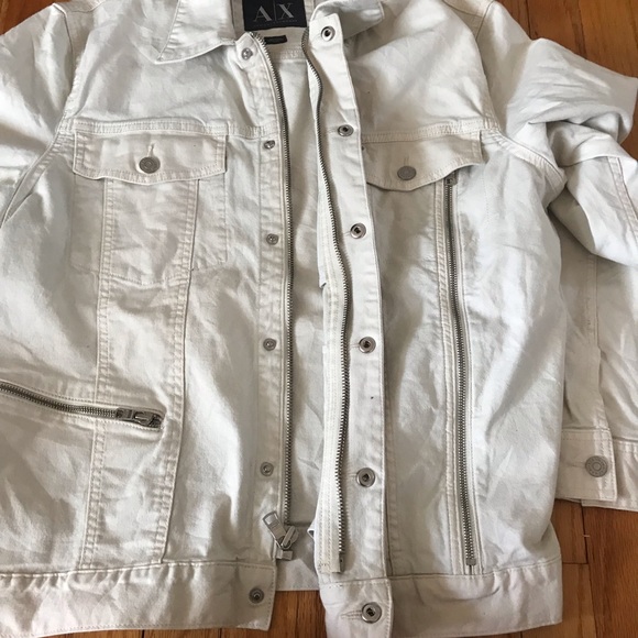 Armani Exchange Denim Jacket in Cream - Picture 4 of 13